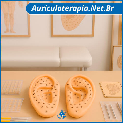 orelha com pontos reflexos para órgãos e sistemas