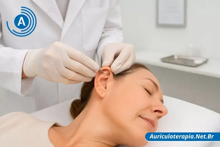 Aplicação de Auriculoterapia