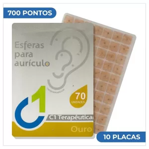 Placas com Ponto Ouro C1 terapêutica - 700 pontos adesivos para auriculoterapia