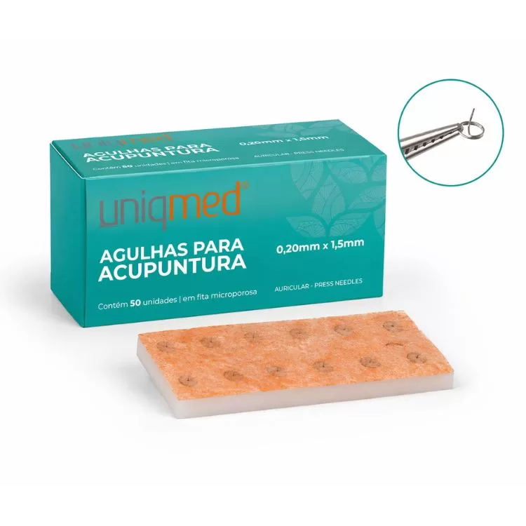 Agulhas auriculares semipermanentes Uniqmed - 1,5mm